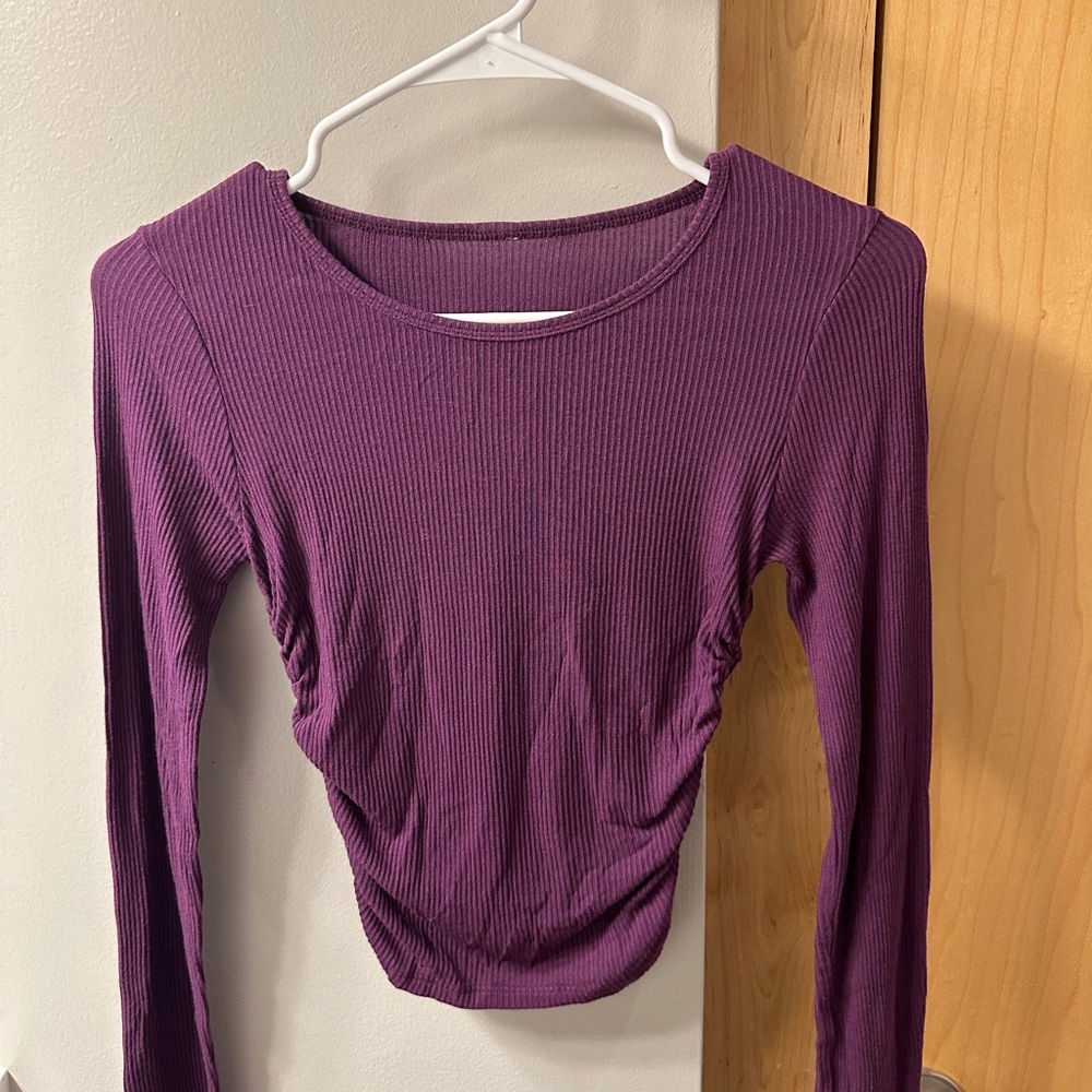 ALO Yoga Ribbed Plum Long Sleeve Top